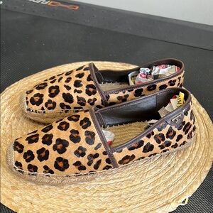 Tory Burch Leopard Animal Print Espadrille Slip-on  Flats Size 9